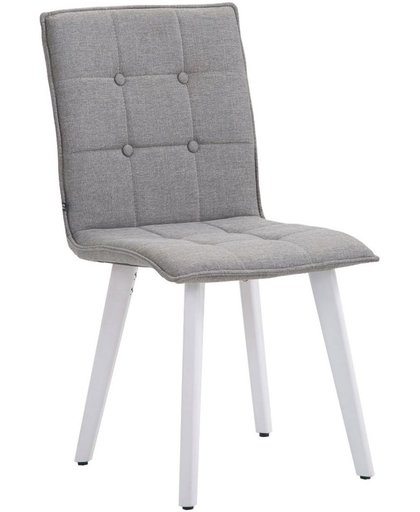 Clp Eetkamerstoel MILLER, wachtkamerstoel, bezoekersstoel met beukenhouten frame, keukenstoel, bekleding van stof, - grijs kleur onderstel : wit