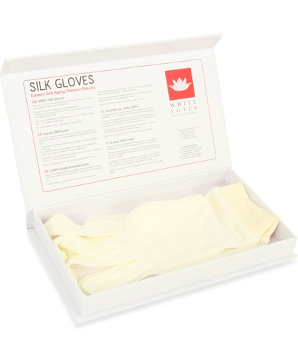 White Lotus Anti Aging Sexy zijden handschoenen voor dames - Wit