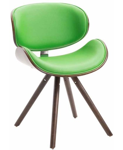 Clp Eetkamerstoel ORTEGA, wachtkamerstoel, woonkamerstoel, bezoekersstoel, designstoel, met houten zitting, bekleding van kunstleer, - groen kleur onderstel : Coffee