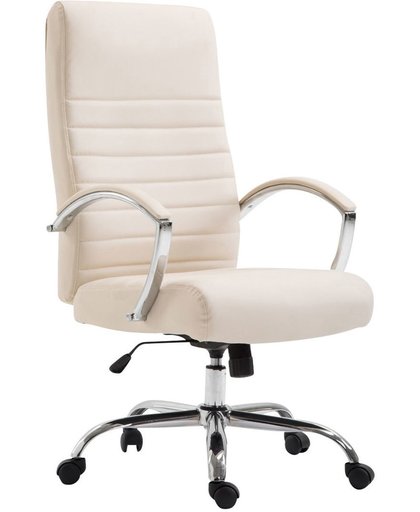Clp Bureaustoel XL VALAIS, laadvermogen 136 kg, met armleuningen, bureaustoel met hoogwaardige bekleding van kunstleer - creme
