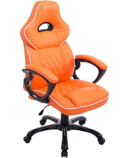 Clp XXL Bureaustoel BIG XXX, max. belastbaar tot 180 kg, ergonomisch, hoogwaardig kwaliteit, kunstleer - oranje