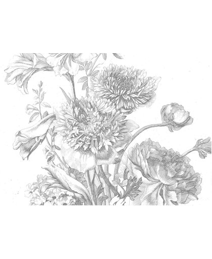 Engraved Flowers, fotobehang van KEK Amsterdam, WP-338, 8 baans behang