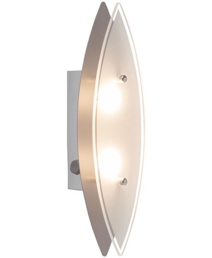 Brilliant OVAL Wandlamp 2x3W Chroom RVS LED G94327/13