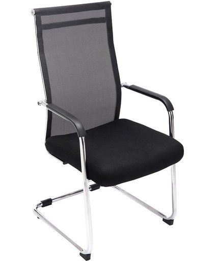Clp Bezoekersstoel, conferentiestoel, vergaderstoel BRENDA - verchroomde cantilever met netbekleding - zwart