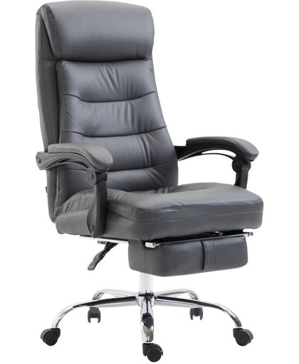 Clp Bureaustoel HADES, directiestoel met voetensteun, draaistoel met armleuningen, bureaustoel met hoogwaardige bekleding van kunstleer - grijs,