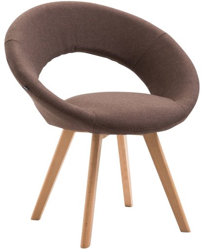 Clp Eetkamerstoel BECK, scandinavische stijl, bezoekersstoel met rugleuning, vierpotig houten frame, moderne stoel, bekleding van stof, - bruin kleur onderstel : natura