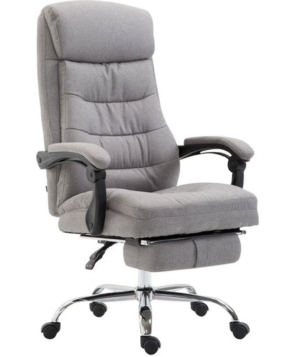 Clp Bureaustoel HADES, directiestoel met voetensteun, draaistoel met armleuningen, bureaustoel met hoogwaardige bekleding van stof - grijs,