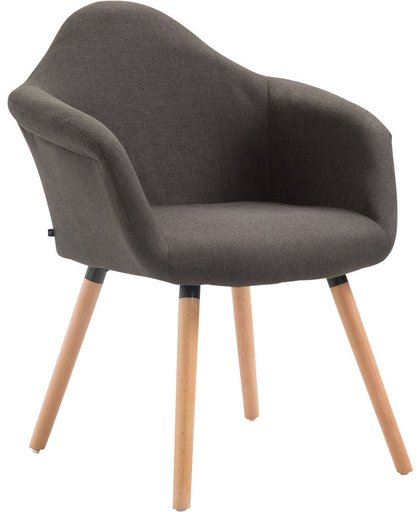 Clp Eetkamerstoel TITO, fauteuil met vierpotig frame, aangenaam gestoffeerd, beukenhouten frame, bekleding van stof, - donkergrijs, kleur onderstel : natura