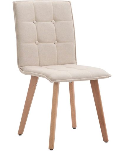 Clp Eetkamerstoel MILLER, wachtkamerstoel, bezoekersstoel met beukenhouten frame, keukenstoel, bekleding van stof, - beige kleur onderstel : natura