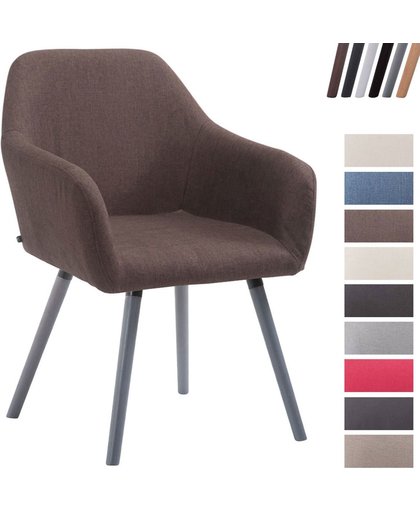 Clp Bezoekersstoel ACHAT V2 met armleuning, maximaal laadvermogen 150 kg, houten frame, met vloerbeschermers, zitoppervlak van stof - beige kleur onderstel : natura