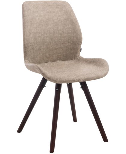 Clp Bezoekersstoel PERTH, eetkamerstoel, wachtkamerstoel, bekleding van kunstleer, - lichtgrijs, kleur onderstel : rond cappucino,