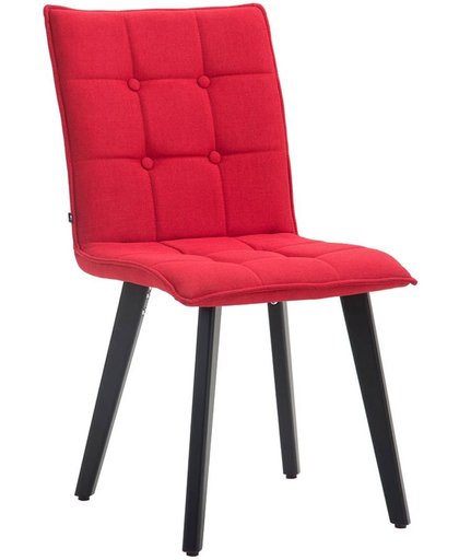 Clp Eetkamerstoel MILLER, wachtkamerstoel, bezoekersstoel met beukenhouten frame, keukenstoel, bekleding van stof, - rood kleur onderstel : zwart