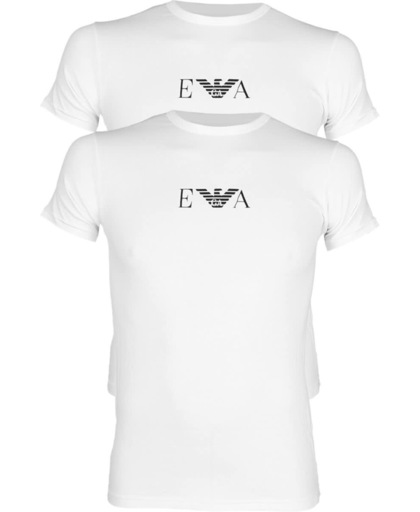 Emporio Armani - Basis 2-pack Ronde Hals T-shirts Wit - XL