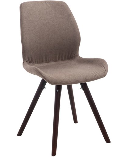 Clp Bezoekersstoel PERTH, eetkamerstoel, wachtkamerstoel, bekleding van stof, - taupe, kleur onderstel : rond cappucino,