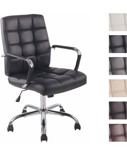 Clp Bureaustoel DELI PRO met hoogwaardige, kunstleren bekleding, managerstoel met metalen kruisvoet - zwart