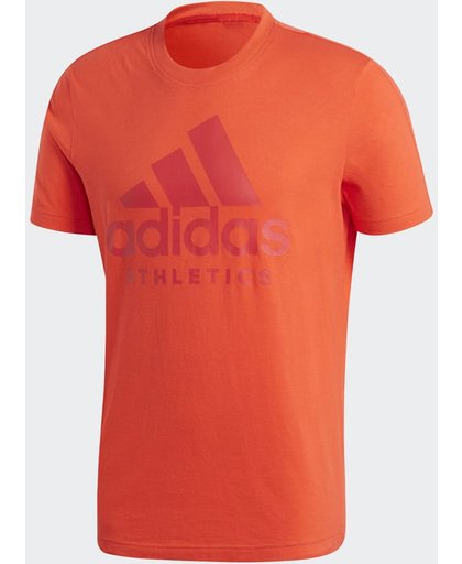 Adidas T'Shirt - SID Branded Tee - Heren - Rood - Katoen - Ronde Hals - Maat L