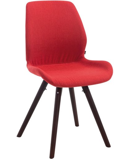Clp Bezoekersstoel PERTH, eetkamerstoel, wachtkamerstoel, bekleding van stof, - rood, kleur onderstel : rond cappucino,