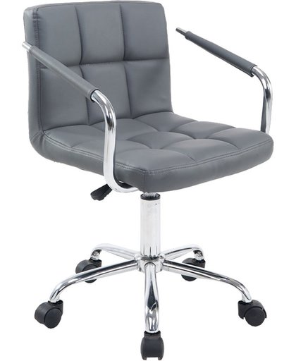 Clp Bureaustoel Lucy V2 - kantoorstoel met armleuning, ergonomisch, hoogwaardige stoffering, kunstleer - grijs