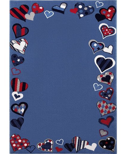 Just Hearts vloerkleed 120cm x 170cm blauw - Robin Design