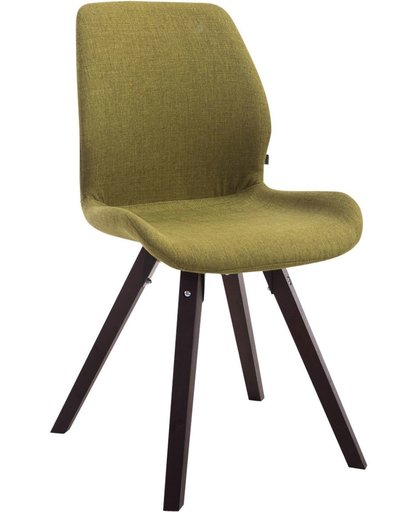 Clp Bezoekersstoel PERTH, eetkamerstoel, wachtkamerstoel, bekleding van stof, - groen, kleur onderstel : vierkant cappucino,