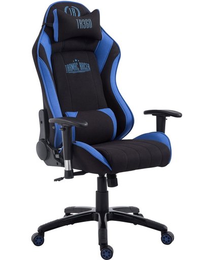 Clp XL Racing bureaustoel SHIFT - Gaming managerstoel Tarmac Racing met en zonder voetsteun, belastbaar tot 150 kg, stof - zwart/blauw, zonder voetsteun