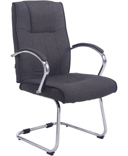 Clp Bezoekersstoel BASEL V2 conferentiestoel, vergaderstoel - chromen cantilever met armleuning, stof - donkergrijs