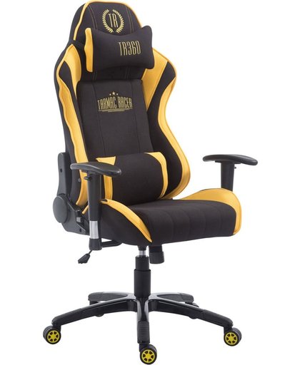 Clp XL Racing bureaustoel SHIFT - Gaming managerstoel Tarmac Racing met en zonder voetsteun, belastbaar tot 150 kg, stof - zwart/geel, zonder voetsteun