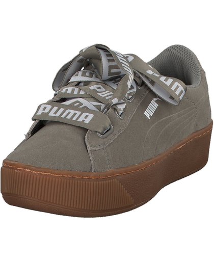 Puma Vikky Platform Ribbon  Sneakers - Maat 38 - Vrouwen - grijs