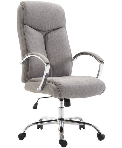 Clp Bureaustoel VAUD XL, gamingstoel, directiestoel met armleuningen, bureaustoel met hoogwaardige bekleding, max. Laadvermogen 140 kg, met stoffen bekleding, - grijs