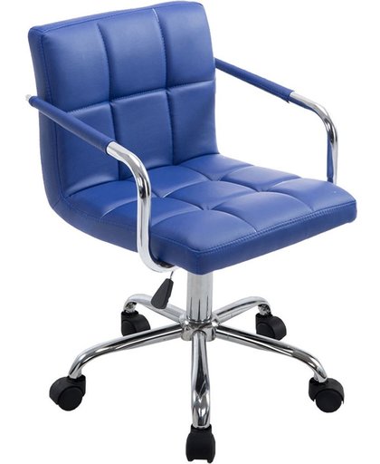 Clp Bureaustoel Lucy V2 - kantoorstoel met armleuning, ergonomisch, hoogwaardige stoffering, kunstleer - blauw