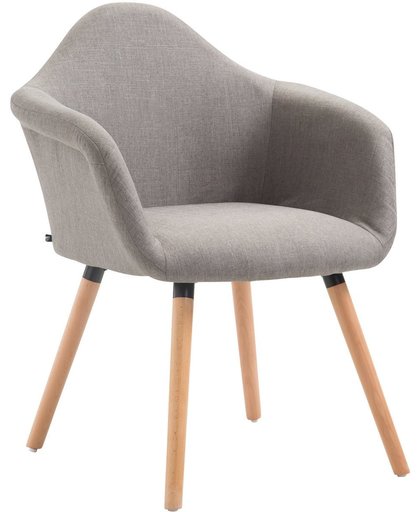 Clp Eetkamerstoel TITO, fauteuil met vierpotig frame, aangenaam gestoffeerd, beukenhouten frame, bekleding van stof, - grijs kleur onderstel : natura