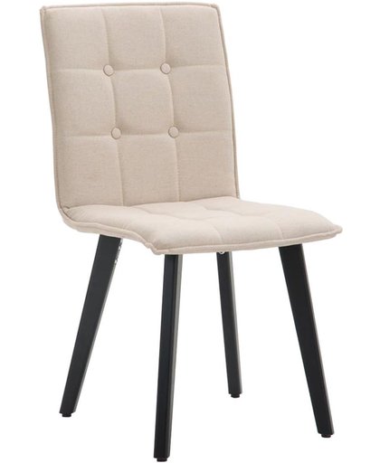 Clp Eetkamerstoel MILLER, wachtkamerstoel, bezoekersstoel met beukenhouten frame, keukenstoel, bekleding van stof, - beige kleur onderstel : zwart