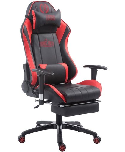 Clp XL Racing bureaustoel SHIFT - Gaming managerstoel Tarmac Racing met en zonder voetsteun, belastbaar tot 150 kg, kunstleer - zwart/rood met voetsteun