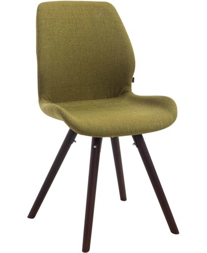 Clp Bezoekersstoel PERTH, eetkamerstoel, wachtkamerstoel, bekleding van stof, - groen, kleur onderstel : rond cappucino,