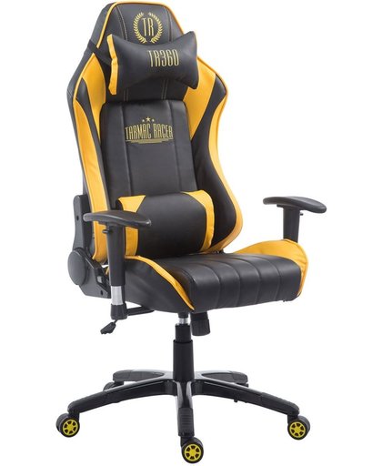 Clp XL Racing bureaustoel SHIFT - Gaming managerstoel Tarmac Racing met en zonder voetsteun, belastbaar tot 150 kg, kunstleer - zwart/geel, zonder voetsteun