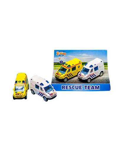 Rescue Team politie en ambulance voertuigen