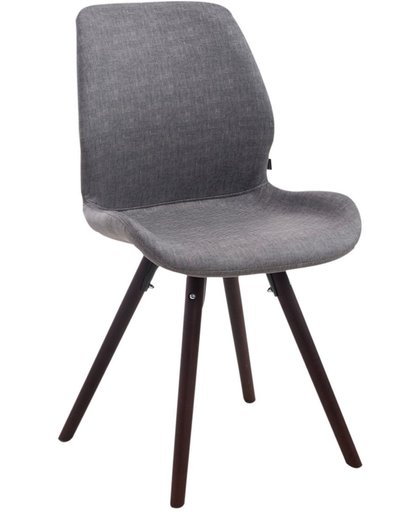 Clp Bezoekersstoel PERTH, eetkamerstoel, wachtkamerstoel, bekleding van kunstleer, - donkergrijs kleur onderstel : rond cappucino,