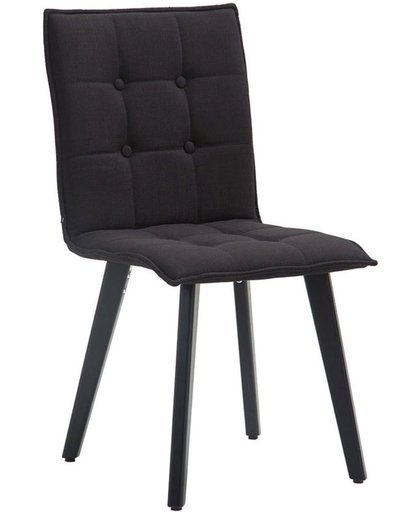 Clp Eetkamerstoel MILLER, wachtkamerstoel, bezoekersstoel met beukenhouten frame, keukenstoel, bekleding van stof, - zwart kleur onderstel : zwart
