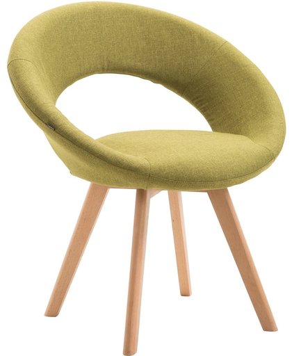 Clp Eetkamerstoel BECK, scandinavische stijl, bezoekersstoel met rugleuning, vierpotig houten frame, moderne stoel, bekleding van stof, - lichtgroen, kleur onderstel : natura