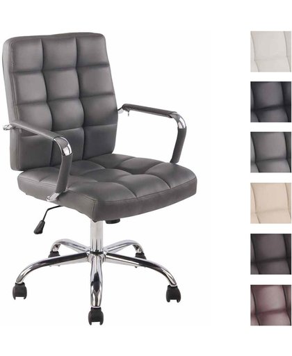 Clp Bureaustoel DELI PRO met hoogwaardige, kunstleren bekleding, managerstoel met metalen kruisvoet - grijs