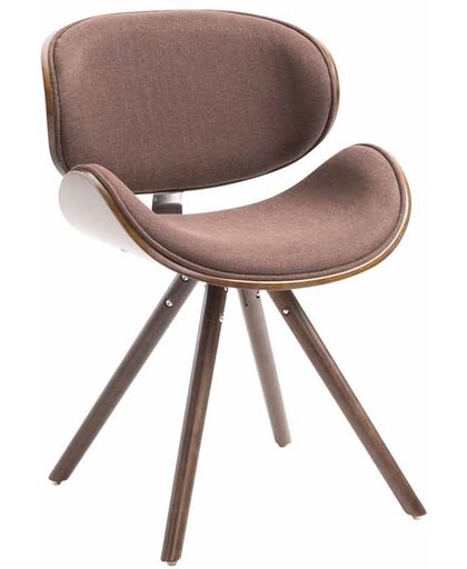 Clp Eetkamerstoel ORTEGA, wachtkamerstoel, woonkamerstoel, bezoekersstoel, designstoel, met houten zitting, bekleding van stof, - bruin, kleur onderstel : Coffee