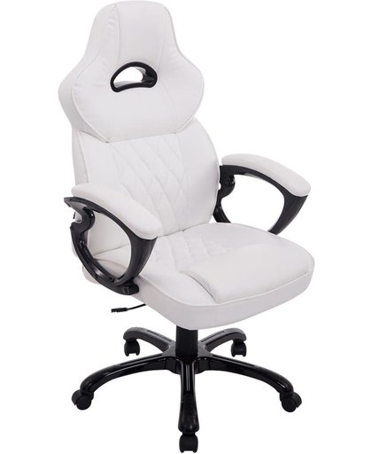 Clp XXL Bureaustoel BIG XXX, max. belastbaar tot 180 kg, ergonomisch, hoogwaardig kwaliteit, kunstleer - wit