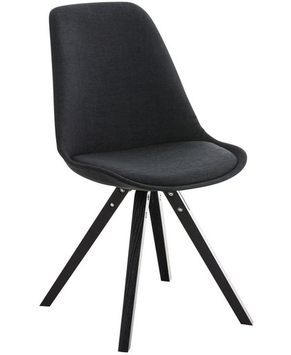 Clp Design retro bistrostoel , loft chair PEGLEG SQUARE - kuipstoel, stof - zwart, houten onderstel, kleur zwart, hoekige poot