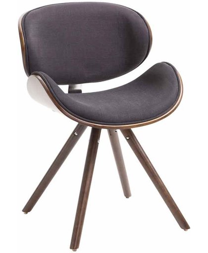 Clp Eetkamerstoel ORTEGA, wachtkamerstoel, woonkamerstoel, bezoekersstoel, designstoel, met houten zitting, bekleding van stof, - zwart, kleur onderstel : Coffee