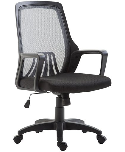 Clp Bureaustoel CLEVER, ergonomische executive chair, mangers stoel, directiestoel, vergaderstoel, in hoogte verstelbare draaistoel met kantelfunctie, mesh bekleding - zwart/grijs