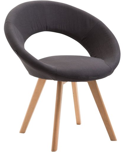 Clp Eetkamerstoel BECK, scandinavische stijl, bezoekersstoel met rugleuning, vierpotig houten frame, moderne stoel, bekleding van stof, - zwart, kleur onderstel : natura