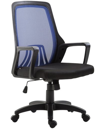 Clp Bureaustoel CLEVER, ergonomische executive chair, mangers stoel, directiestoel, vergaderstoel, in hoogte verstelbare draaistoel met kantelfunctie, mesh bekleding - zwart/blauw,