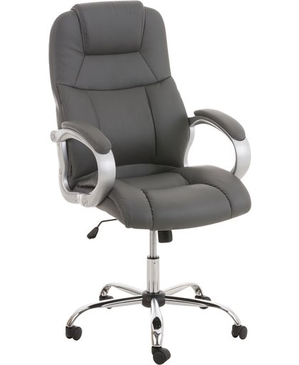 Clp XL comfortabele bureaustoel BIG APOLL directiestoel, managerstoel  - zware belasting (tot 150 kg), ergonomisch, kunstleren bekleding - grijs