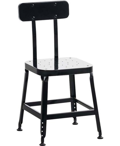 Clp Metalen stoel EASTON, keukenstoel, woonkamerstoel, eetkamerstoel, wachtkamerstoel, fauteuil, bezoekersstoel, industriële look, vintage, retro, van metaal - zwart
