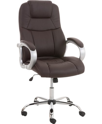 Clp XL comfortabele bureaustoel BIG APOLL directiestoel, managerstoel  - zware belasting (tot 150 kg), ergonomisch, kunstleren bekleding - bruin,